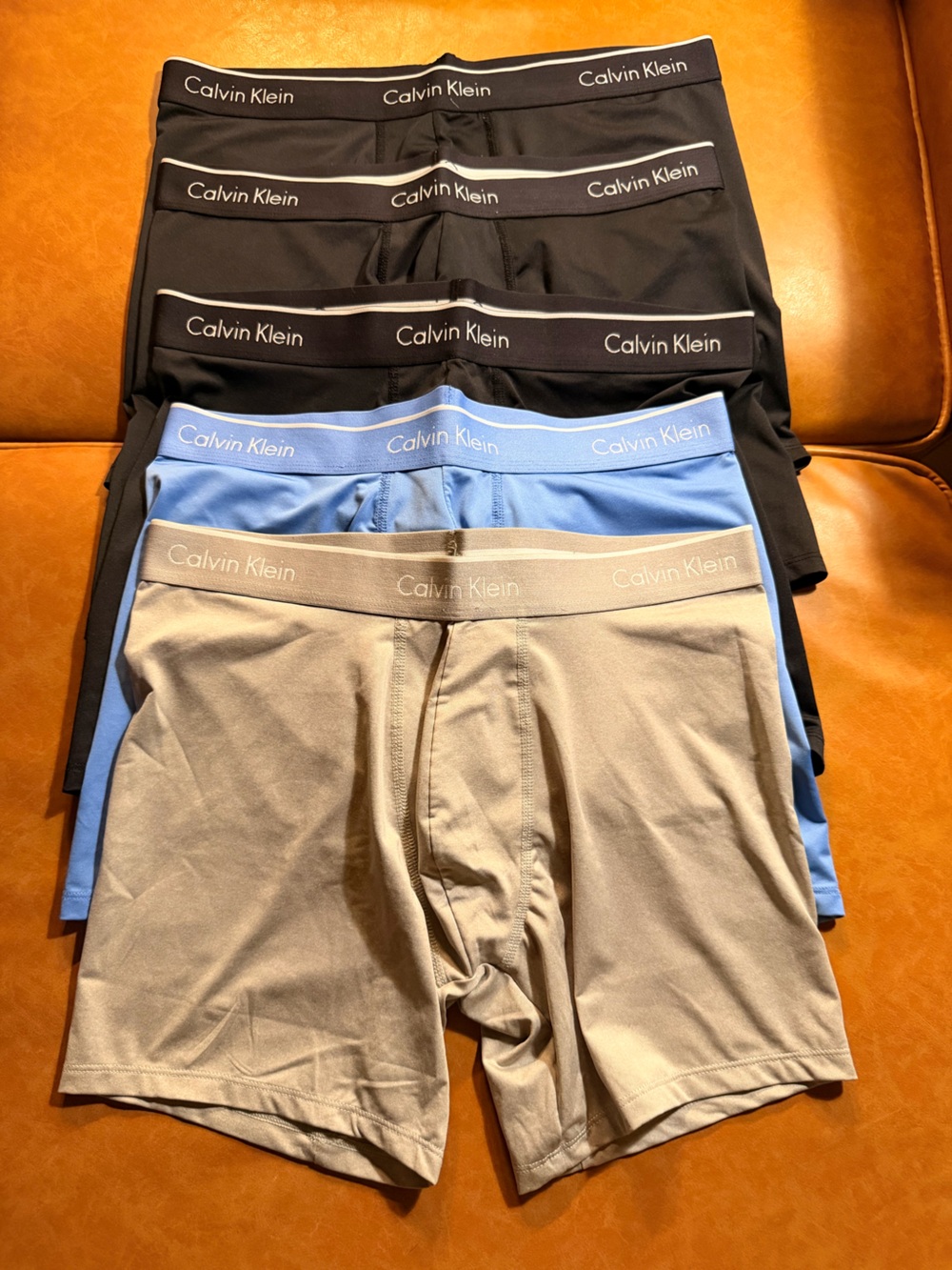 Calvin Klein Men’s Athletic Boxer Brief Shorts — Black, Light Blue, Gray